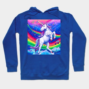 Unicorn dancing with Rainbow Hoodie